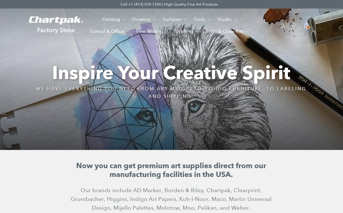 Chartpak, Inc. Homepage Screen Capture